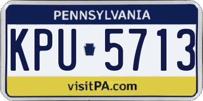 PA license plate KPU5713