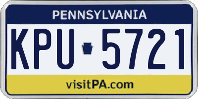 PA license plate KPU5721