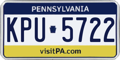 PA license plate KPU5722