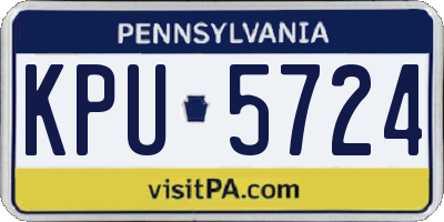 PA license plate KPU5724
