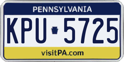 PA license plate KPU5725