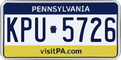 PA license plate KPU5726