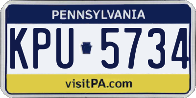 PA license plate KPU5734