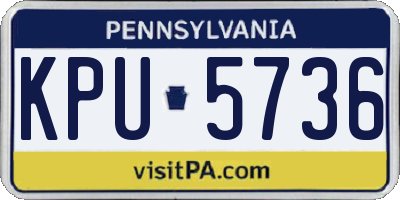 PA license plate KPU5736