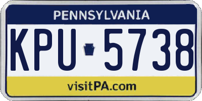 PA license plate KPU5738