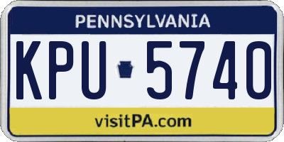 PA license plate KPU5740