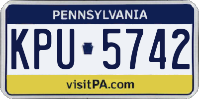 PA license plate KPU5742