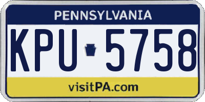 PA license plate KPU5758