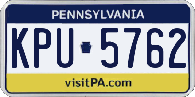 PA license plate KPU5762