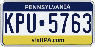 PA license plate KPU5763