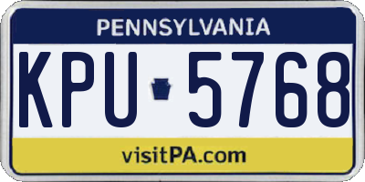 PA license plate KPU5768