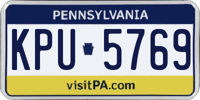 PA license plate KPU5769