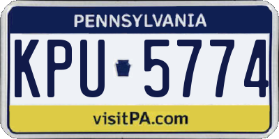 PA license plate KPU5774
