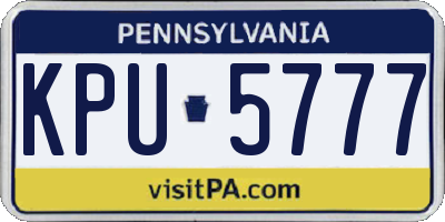 PA license plate KPU5777