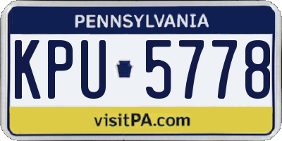 PA license plate KPU5778