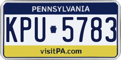 PA license plate KPU5783