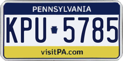 PA license plate KPU5785