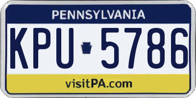 PA license plate KPU5786
