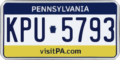 PA license plate KPU5793