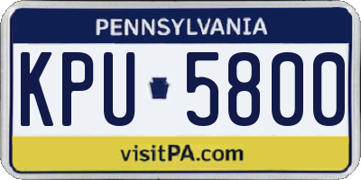 PA license plate KPU5800
