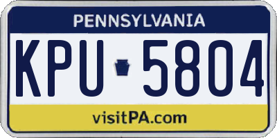 PA license plate KPU5804
