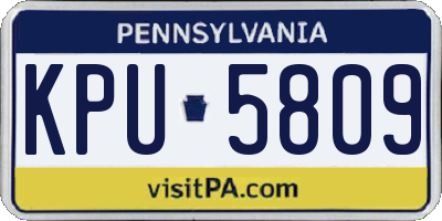 PA license plate KPU5809