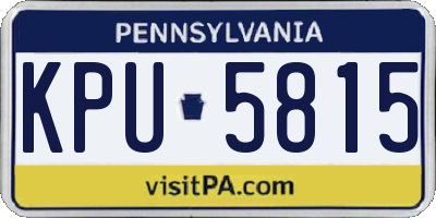 PA license plate KPU5815
