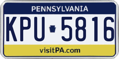 PA license plate KPU5816