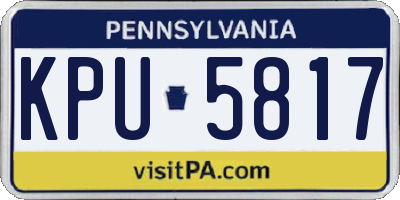 PA license plate KPU5817