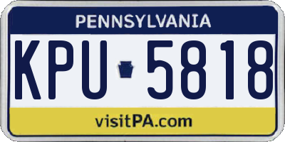 PA license plate KPU5818