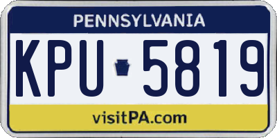 PA license plate KPU5819