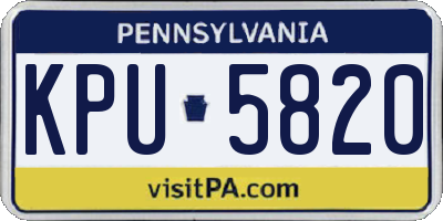 PA license plate KPU5820