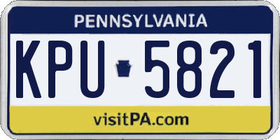 PA license plate KPU5821