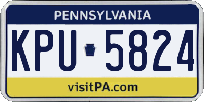 PA license plate KPU5824