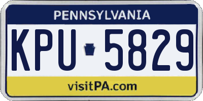 PA license plate KPU5829