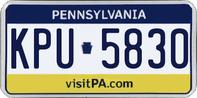 PA license plate KPU5830