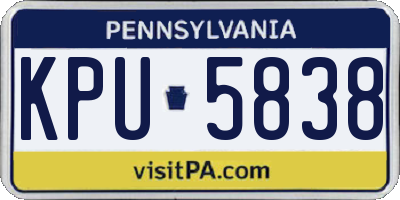 PA license plate KPU5838