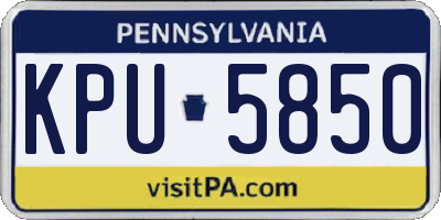 PA license plate KPU5850