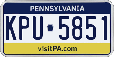 PA license plate KPU5851