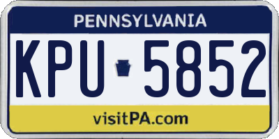 PA license plate KPU5852