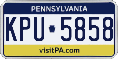 PA license plate KPU5858