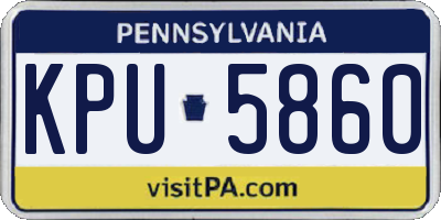 PA license plate KPU5860