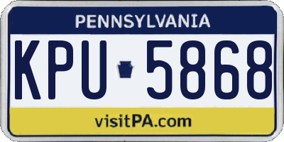 PA license plate KPU5868