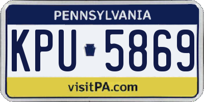 PA license plate KPU5869