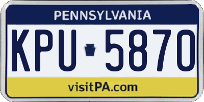 PA license plate KPU5870