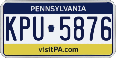 PA license plate KPU5876