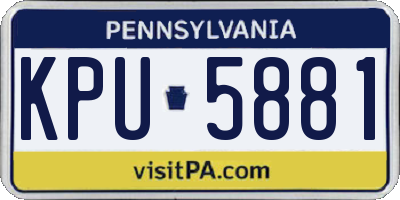 PA license plate KPU5881