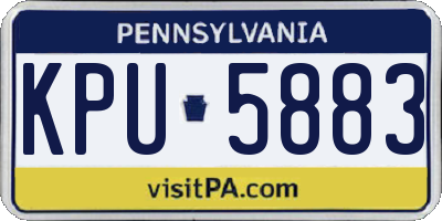 PA license plate KPU5883