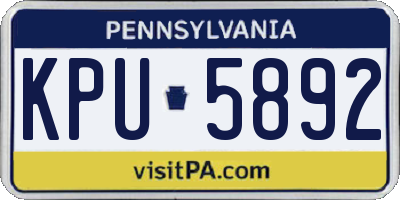PA license plate KPU5892