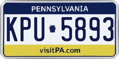 PA license plate KPU5893